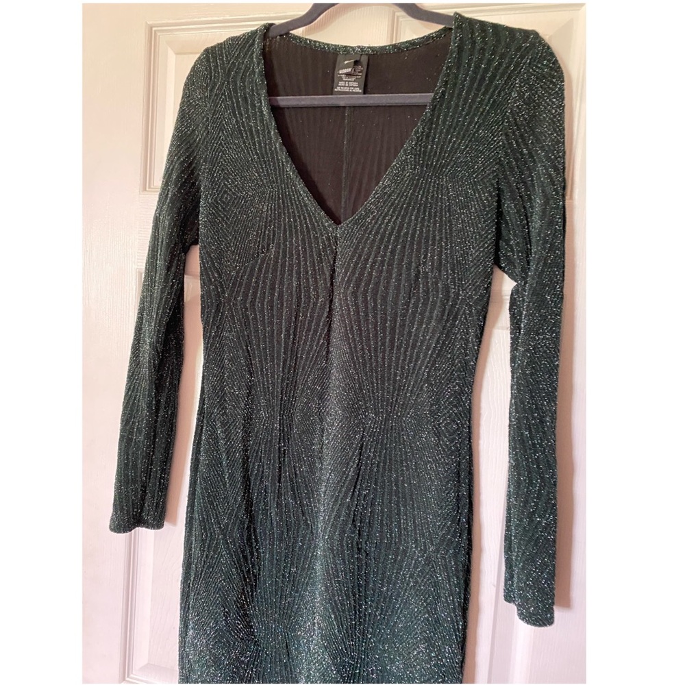 Silver/Green long sleeve dress